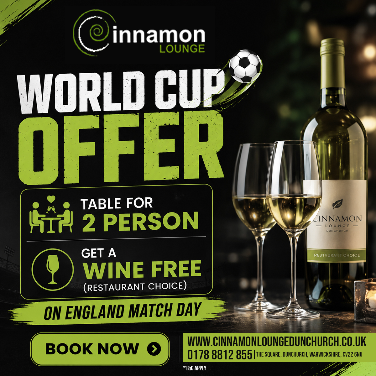 Cinnamon lounge Dunchurch